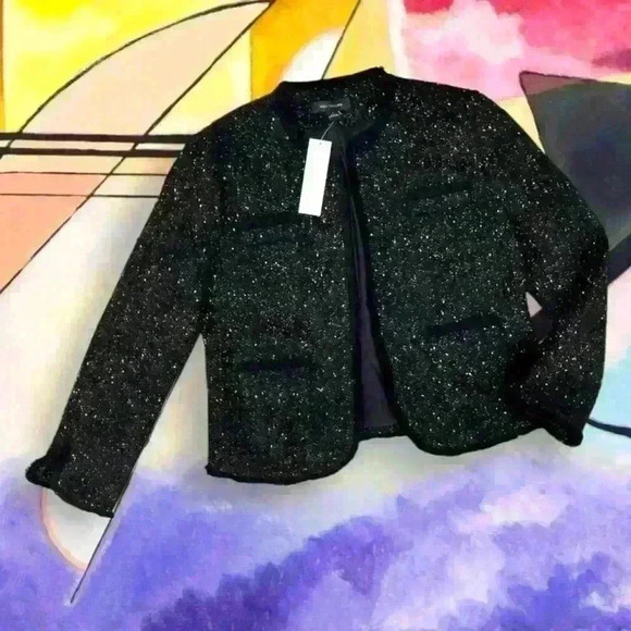 Ann Taylor blazer jacket gold and black color size 4 - Picture 3 of 15